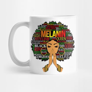 Melanin Words Art Afro Natural Hair Black Queen Mug